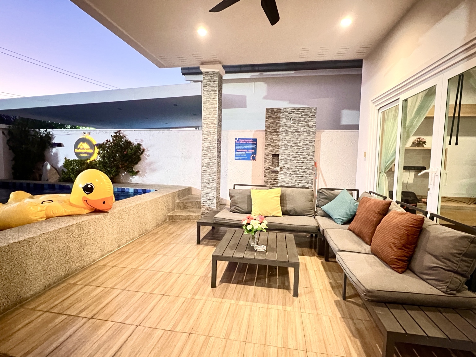 Poolside outdoor lounge